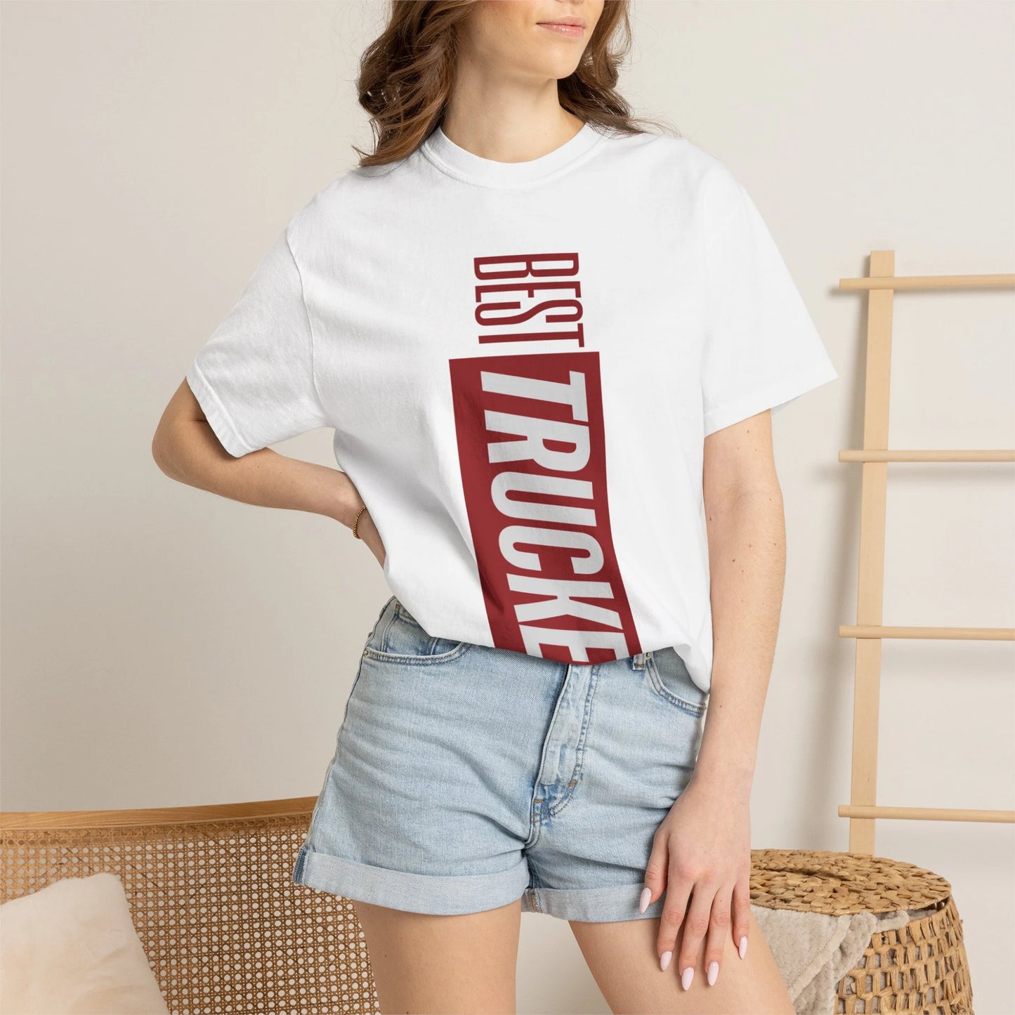 BEST TRUCKER / Unisex Garment-Dyed Front Print T-Shirt