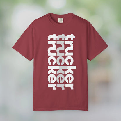 TRUCKER / Unisex Garment-Dyed Front Print T-Shirt