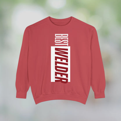 BEST WELDER / Unisex Garment-Dyed Front Print Sweatshirt