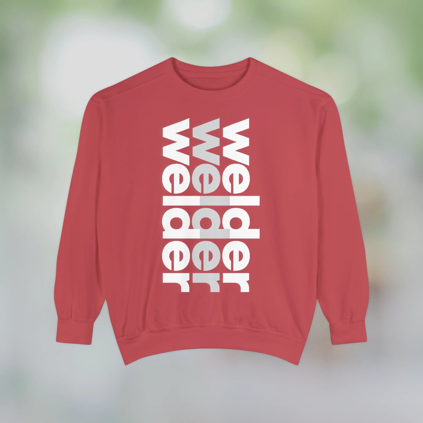 WELDER / Unisex Garment-Dyed Front Print Sweatshirt