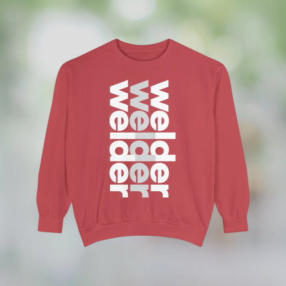 WELDER / Unisex Garment-Dyed Front Print Sweatshirt