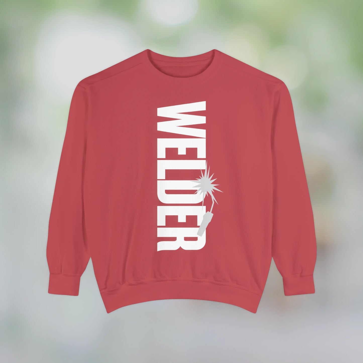 WELDER / Unisex Garment-Dyed Front Print Sweatshirt