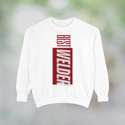 BEST WELDER / Unisex Garment-Dyed Front Print Sweatshirt