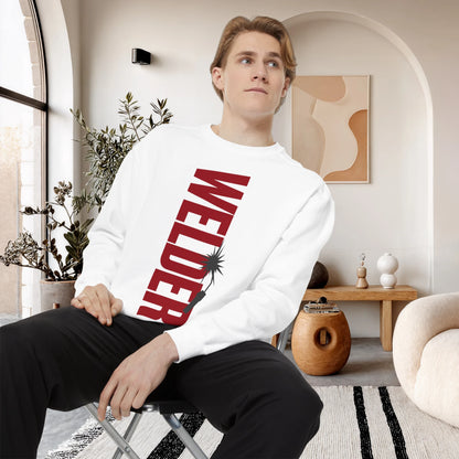 WELDER / Unisex Garment-Dyed Front Print Sweatshirt