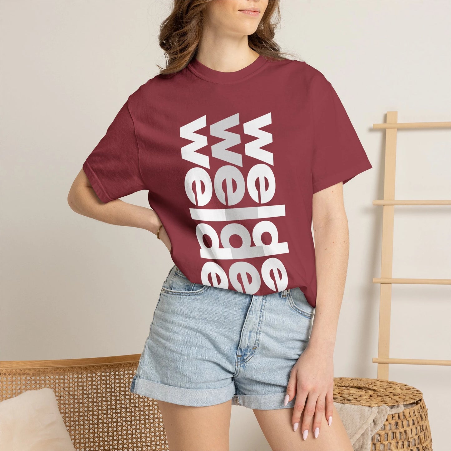 WELDER / Unisex Garment-Dyed Front Print T-Shirt