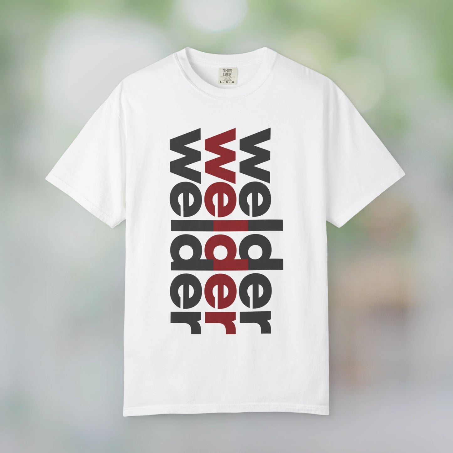 WELDER / Unisex Garment-Dyed Front Print T-Shirt