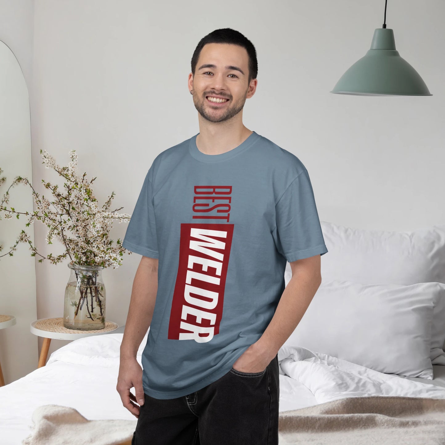 BEST WELDER / Unisex Garment-Dyed Front Print T-Shirt