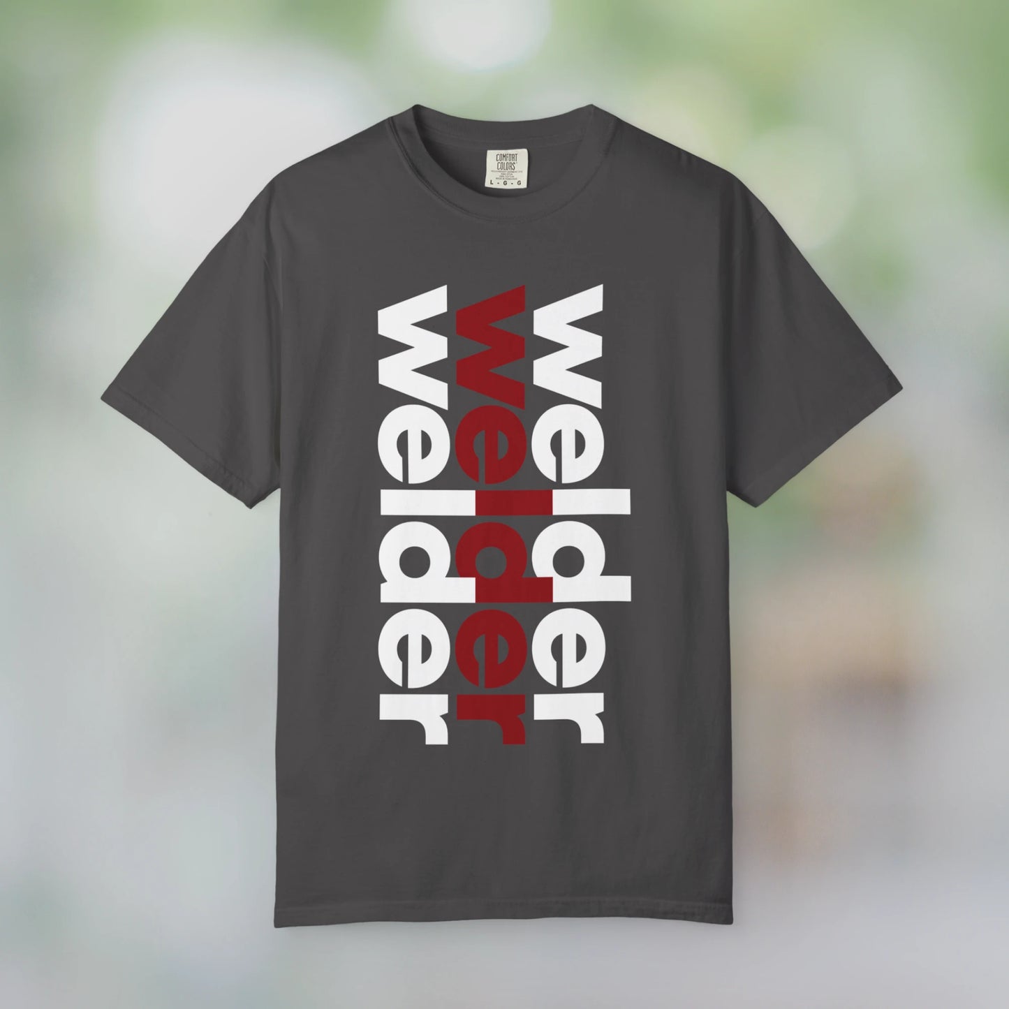 WELDER / Unisex Garment-Dyed Front Print T-Shirt