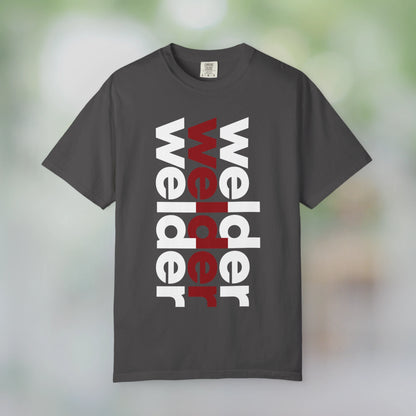 WELDER / Unisex Garment-Dyed Front Print T-Shirt