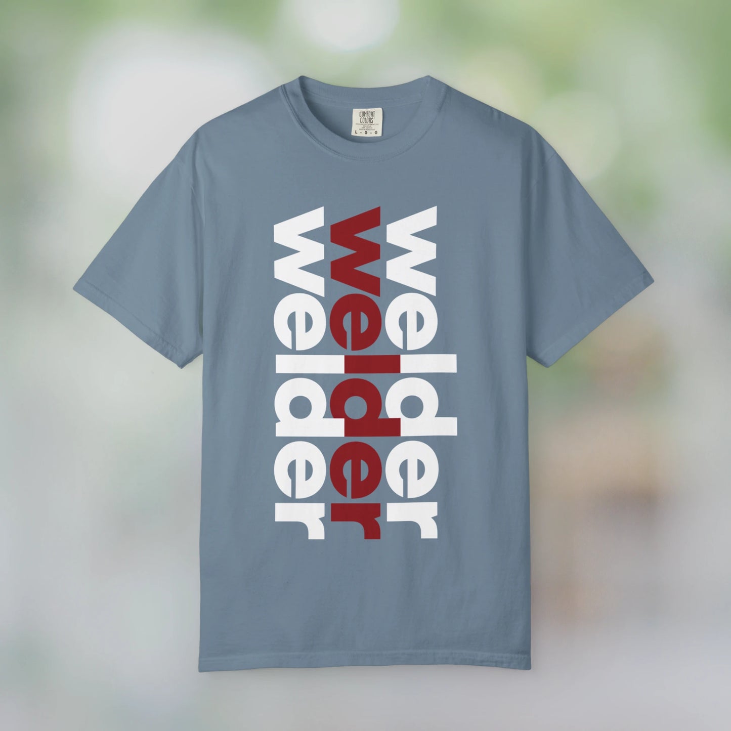 WELDER / Unisex Garment-Dyed Front Print T-Shirt