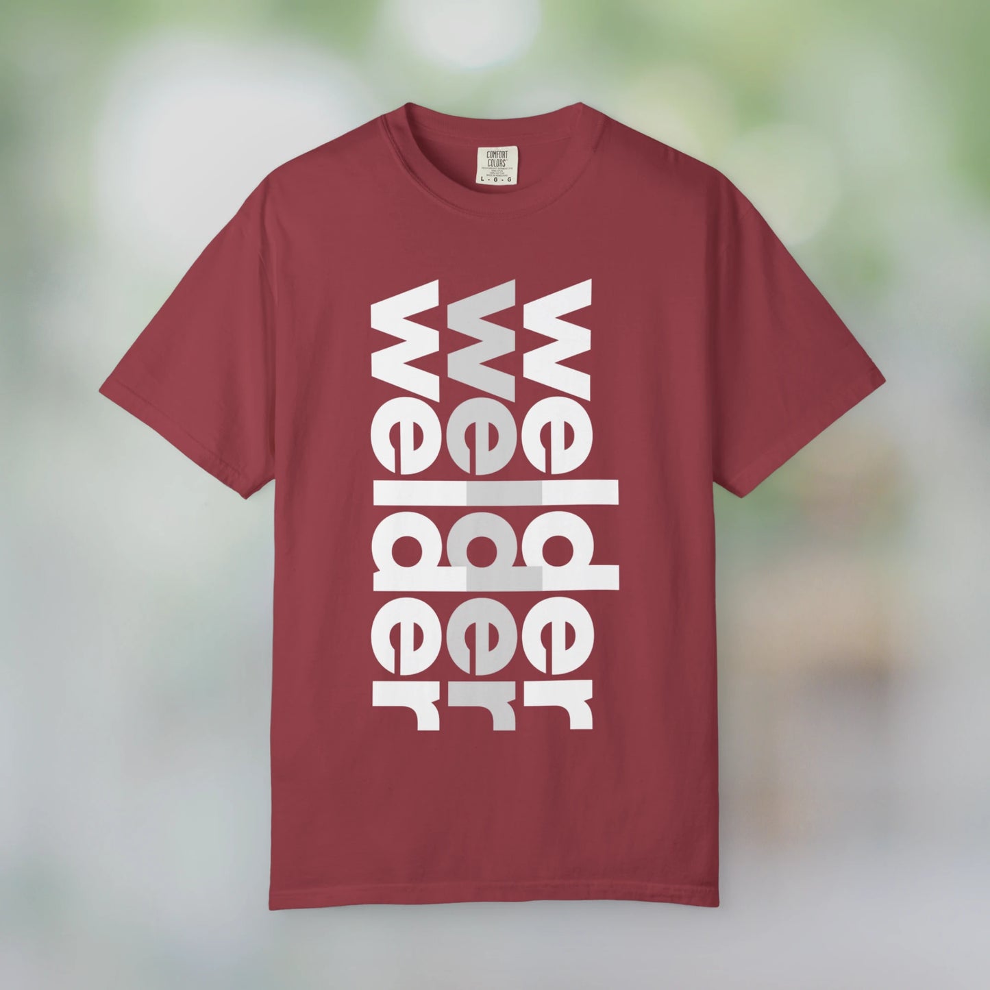 WELDER / Unisex Garment-Dyed Front Print T-Shirt
