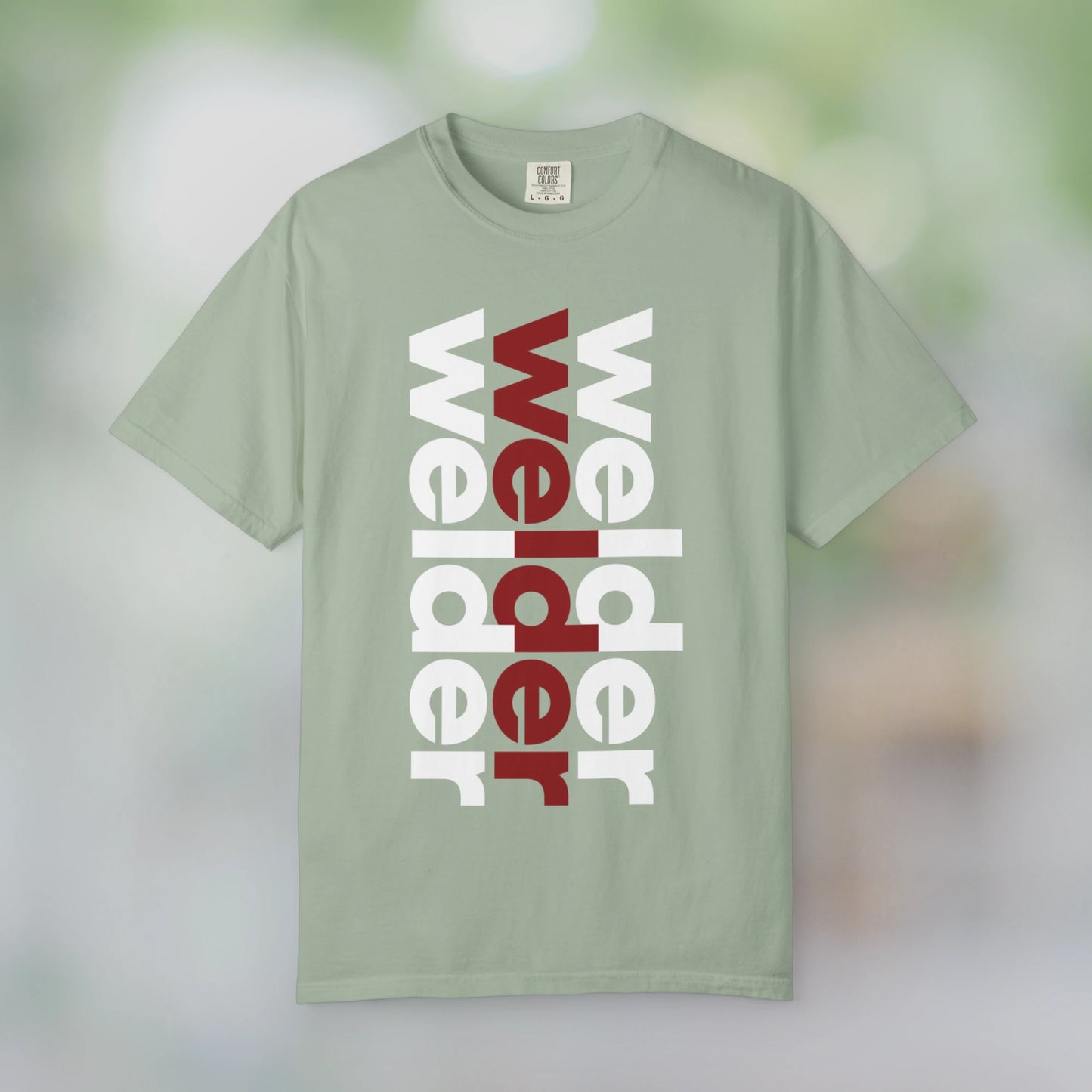 WELDER / Unisex Garment-Dyed Front Print T-Shirt
