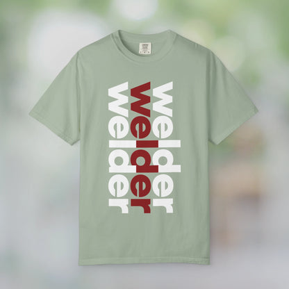 WELDER / Unisex Garment-Dyed Front Print T-Shirt